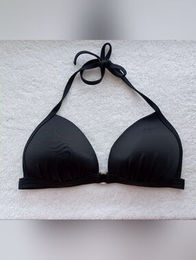 VENUS Santa Cruz Push-Up Triangle Bikini Top - Black Beauty, Size 32D/34C/36B